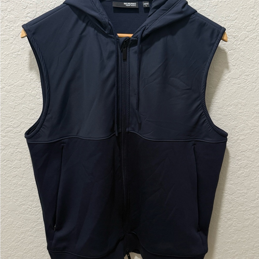 Murano Dark Blue Hooded Vest